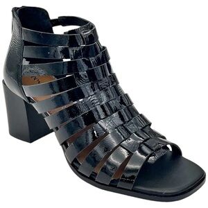 Donald Pliner Women's Woven Zip High Heel Black Sandals NWOB sz 7.5